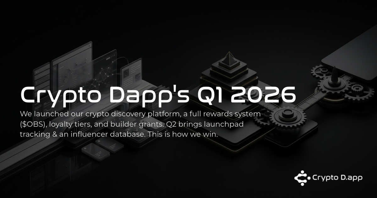 Q1 2026 Recap: What Crypto Dapp Shipped & What's Next